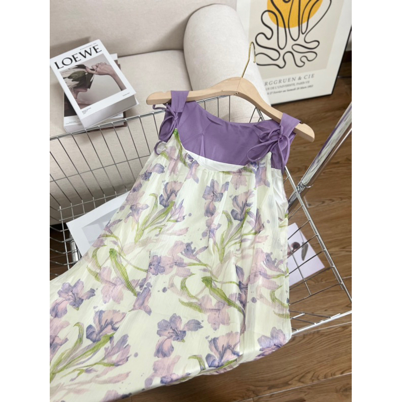 Váy maxi 2 dây hoa tím 23'September Clothes