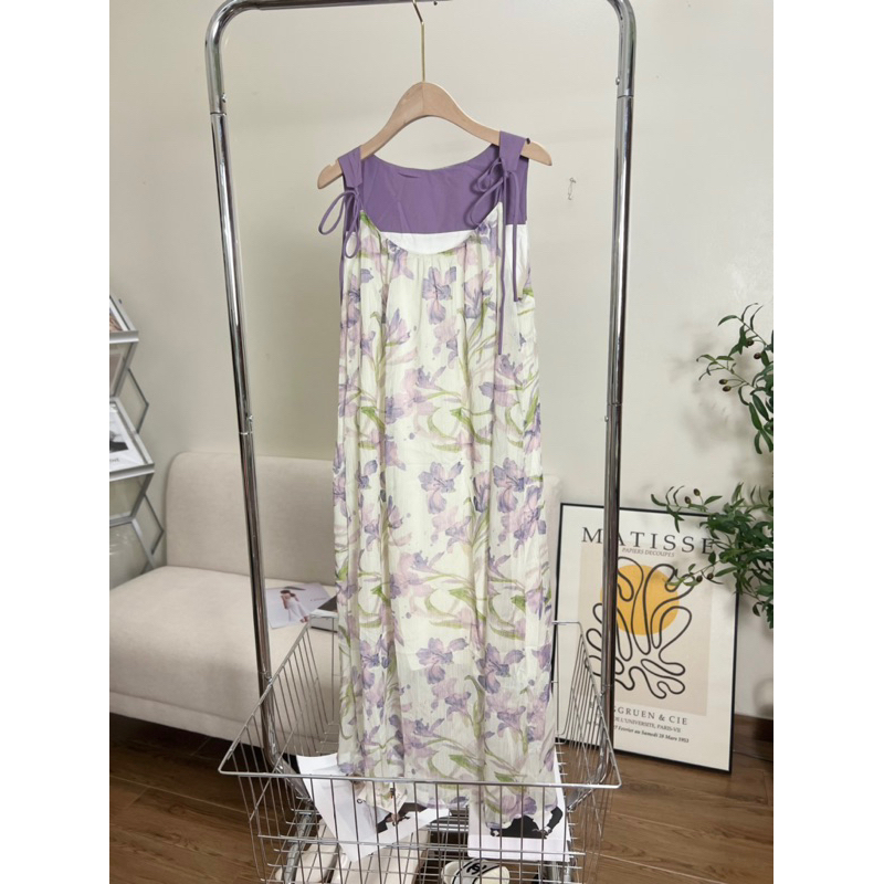 Váy maxi 2 dây hoa tím 23'September Clothes
