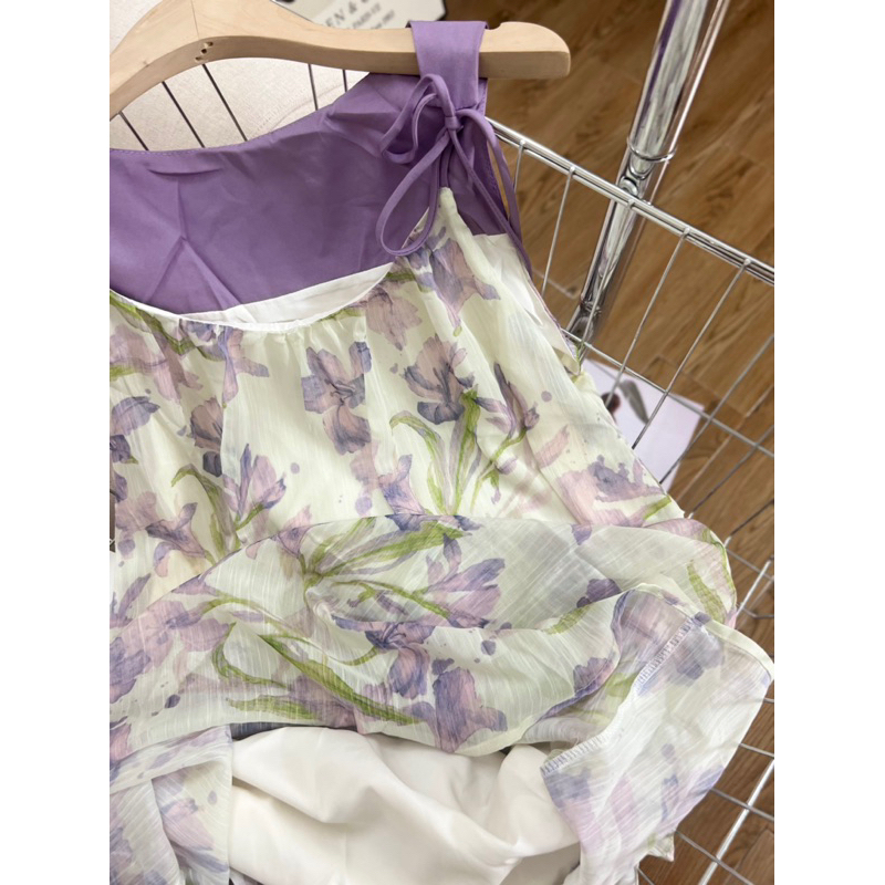 Váy maxi 2 dây hoa tím 23'September Clothes