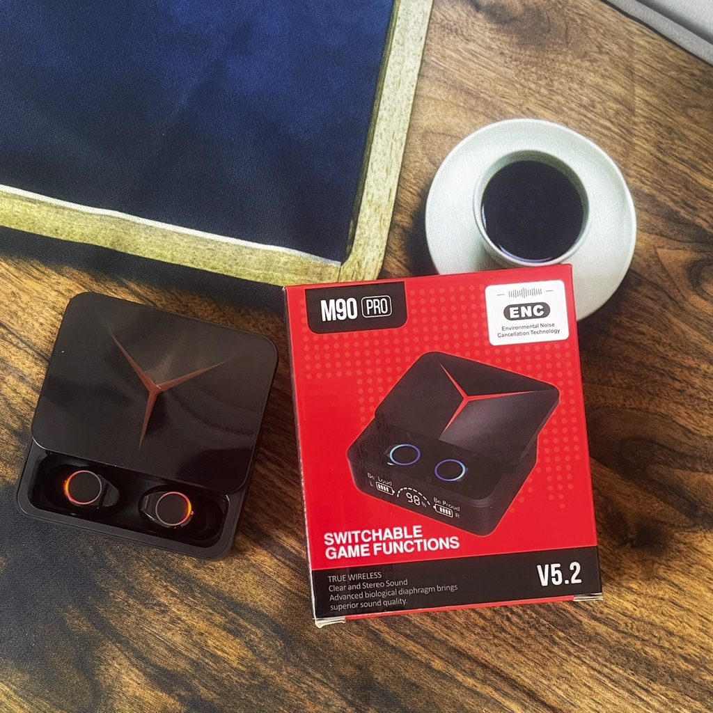 Tai Nghe M90 Pro, Tai Nghe Bluetooth Nhét Tai Tích Hợp Micro Âm Thanh Nổi HIFI Với Thanh Trượt Hiển Thị Màn Hình Led