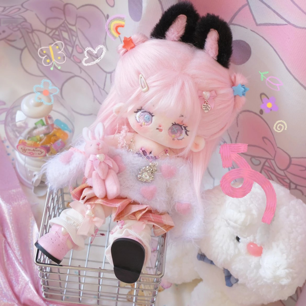 Doll không thuộc tính tóc tơ 20cm 25cm có tai và đuôi - Búp bê không thuộc tính 20cm 25cm có xương