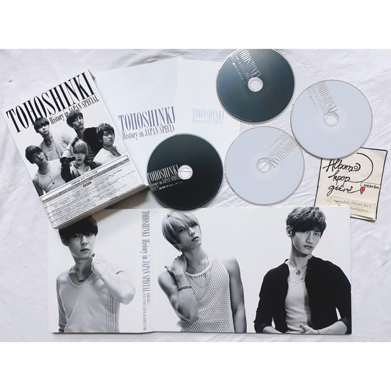 Tvxq dbsk album Nhật history in Japan Special DVD đã khui seal, gồm 4 DVD và mini photobook như hình.