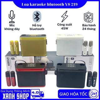 Loa bluetooth karaoke YS-219 tặng kèm 2 mic không dây, Âm thanh sống động, Thiết kế cực đẹp, Bass cực căng, BH 24 tháng