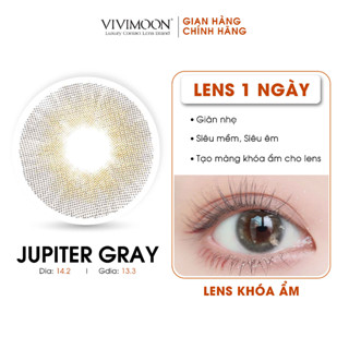 Lens khóa ẩm cận VIVIMOON 1 ngày màu xám pha ánh vàng Jupiter Gray