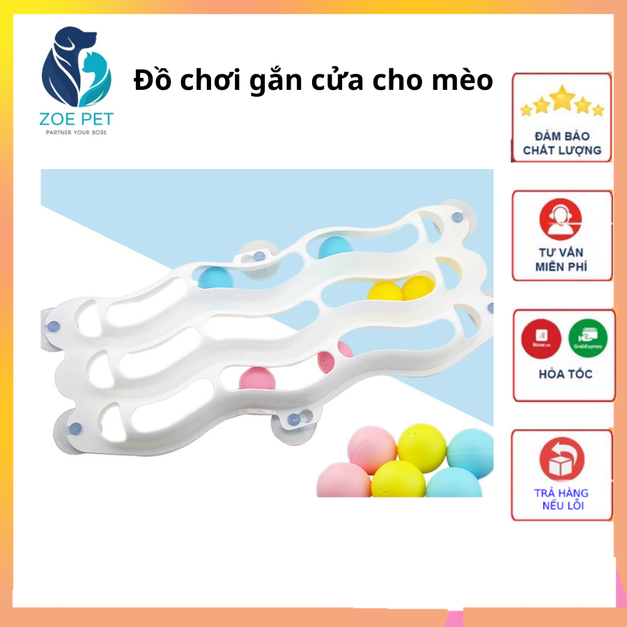 Đồ chơi gắn cửa sóng có bóng cho mèo - Tăng cường sức khỏe, nhanh nhẹn