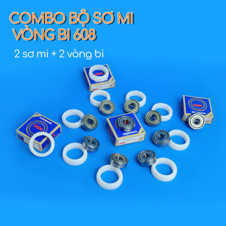 Cặp combo bộ sơ mi nhựa vòng bi 608 NSK NMB thay thế bạc quạt chất lượng somi