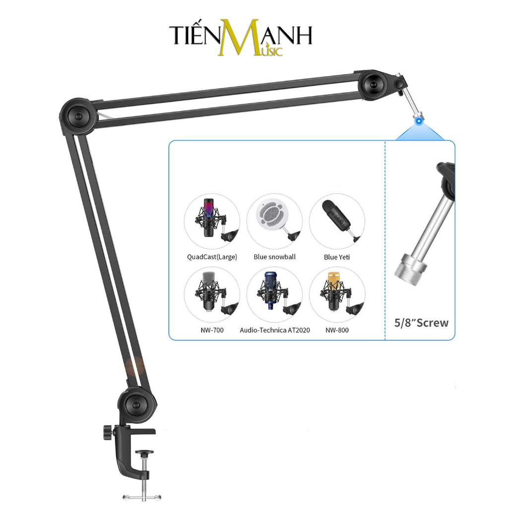 Chân Micro Kẹp Bàn NB46  Arm - Giá đỡ đế Mic Stand NB-46 Microphone Thu Âm LiveStream