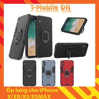 Ốp lưng cho iPhone X XR XS Max iron man chống sốc kèm nhẫn iring chống xem video bảo vệ camera