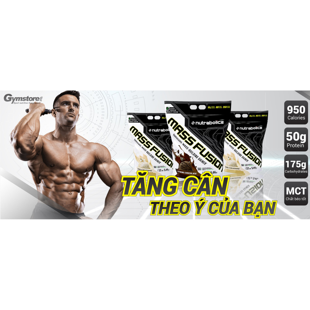 Sữa tăng cân Nutrabolics Mass Fusion 12Lbs  nhập khẩu Canada - Gymstore