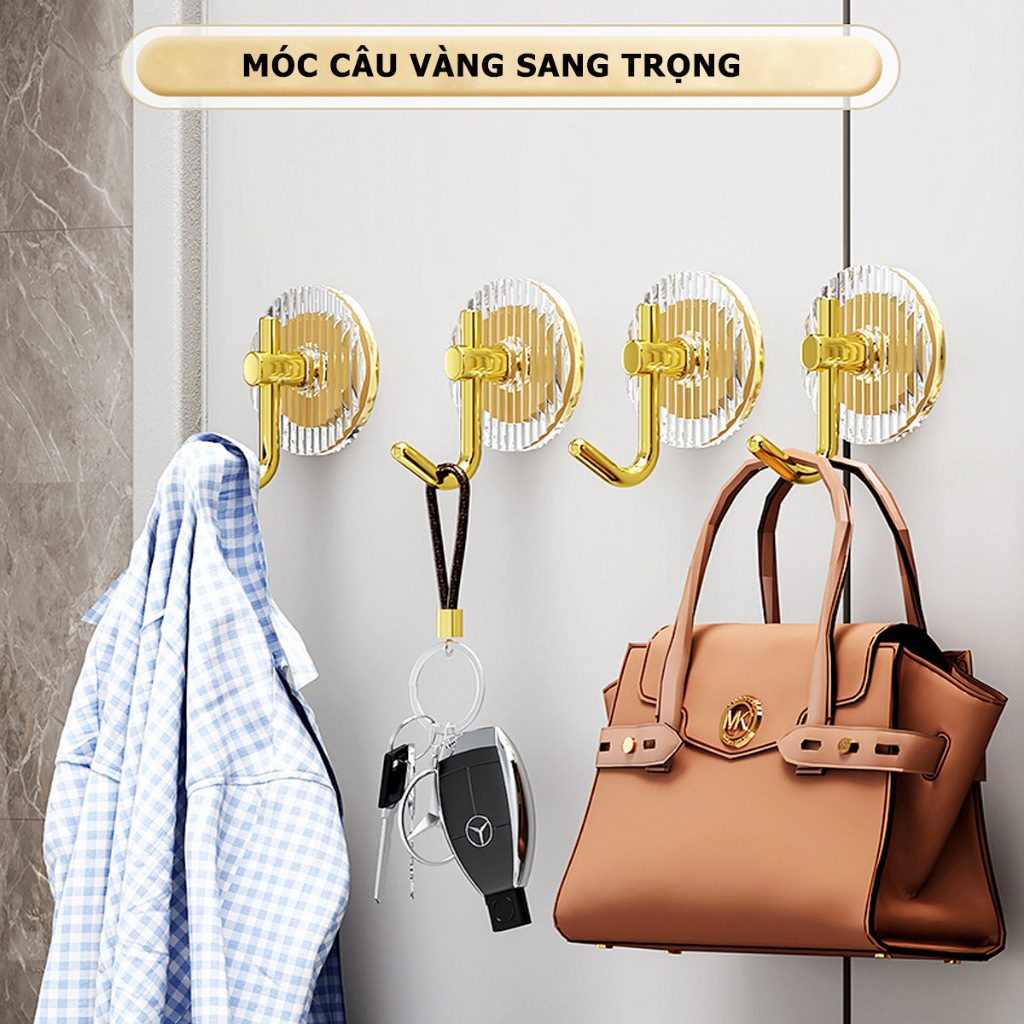 Móc treo dán tường, Móc quần áo treo đồ, Tặng kèm keo siêu dính dán tường không cần khoan đục tiện ích gia đình MKS038 | BigBuy360 - bigbuy360.vn