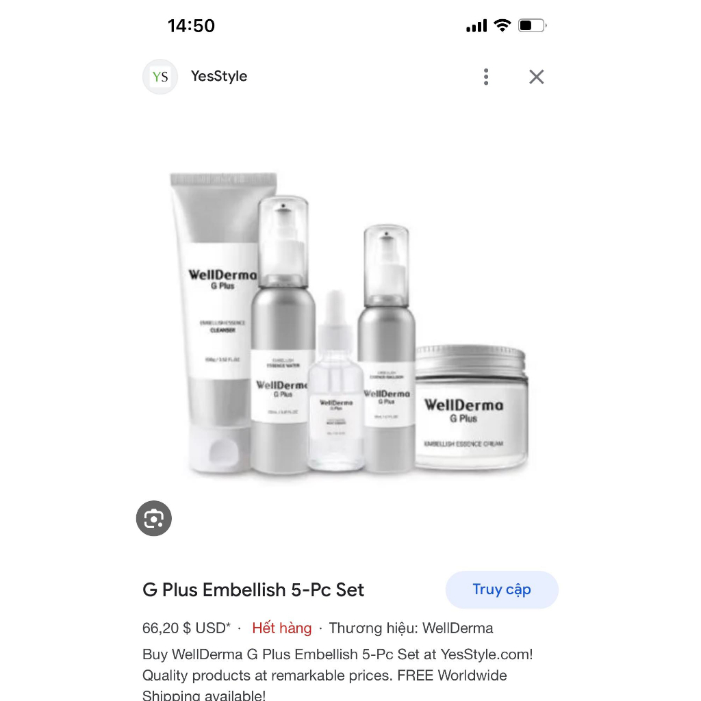 SÉT DƯỠNG DA 5 MÓN WELLDERMA G PLUS EMBELISH 5P SET