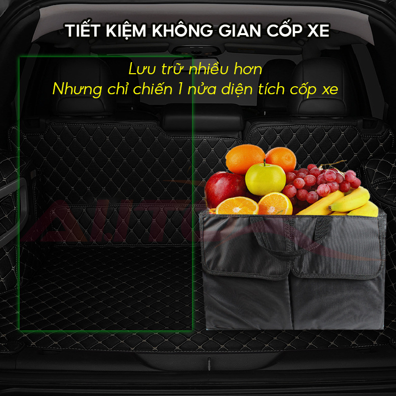 Thùng chứa đồ để cốp ô tô gấp gọn - Tiết kiệm không gian cốp xe