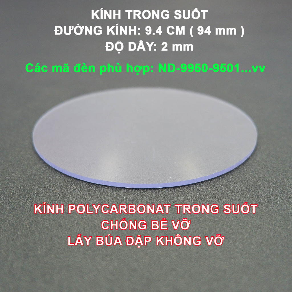 Tấm Nhựa Polycarbon Chống Vỡ Thay Thế Cho Các Loại Đèn Đội Đầu Cầm Tay, Đèn Xe Và ứng Dụng Khác Nhiều Kích Thước