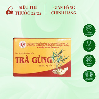Combo 10 hộp trà gừng Đại Uy 3g ⚡ CAM KẾT GIÁ RẺ ⚡ Trà gừng hỗ trợ làm ấm bụng, giảm đầy hơi và khó tiêu