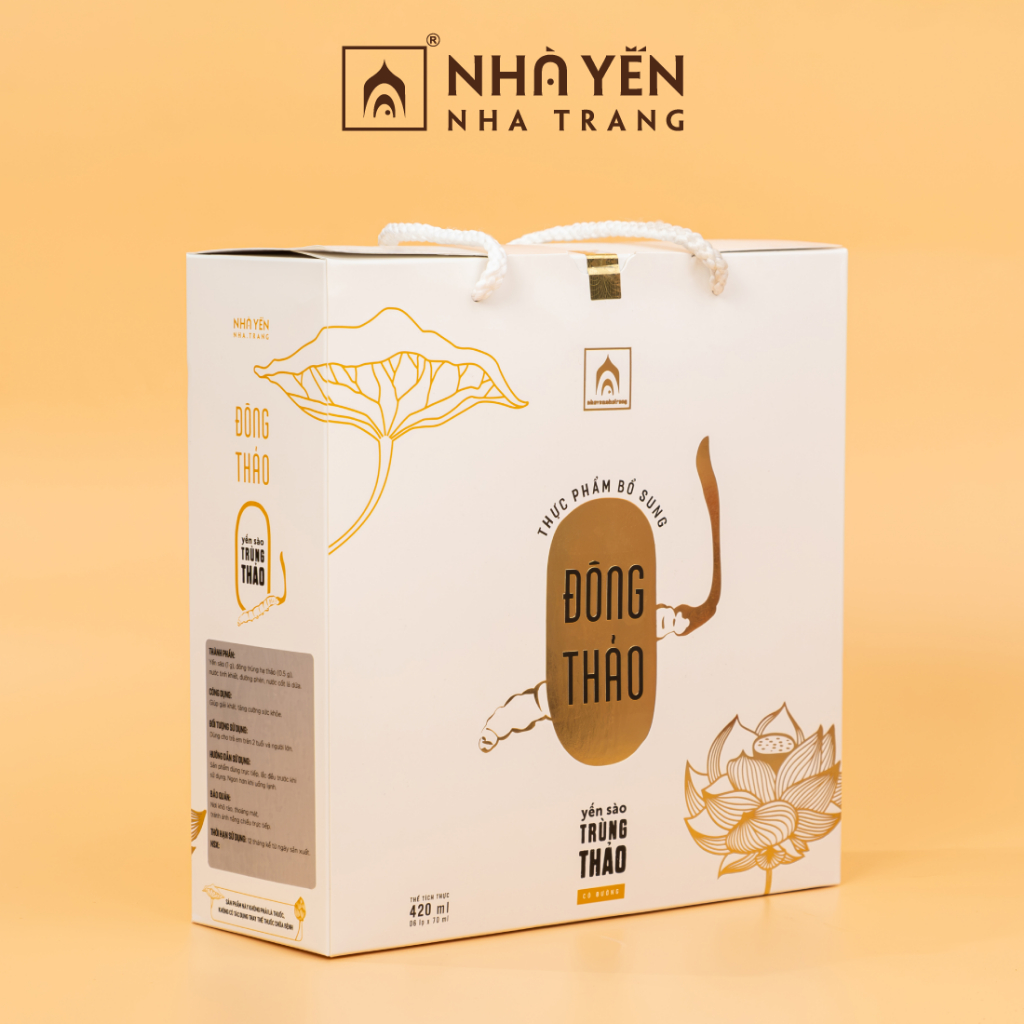 Nước yến Đông Trùng Hạ Thảo Nhà Yến Nha Trang Hộp 6 lọ Tổ yến chưng sẵn Yến sào chưng sẵn Tổ yến chưng đường phèn