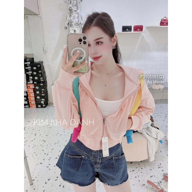 Áo khoác trơn tay dài có nón