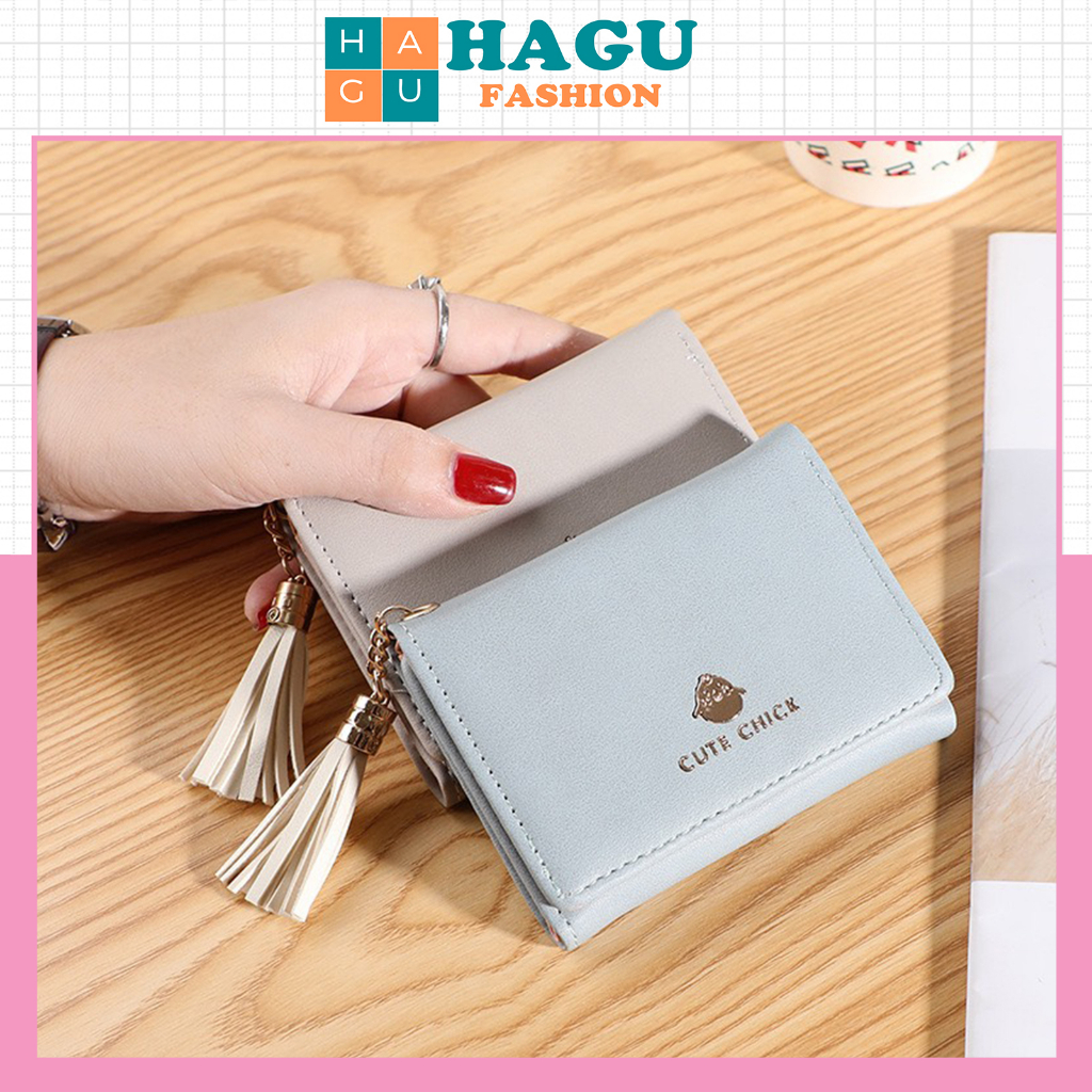 Ví nữ đựng tiền nhiều ngăn 252 khóa bấm chất da retro phong cách thanh lịch