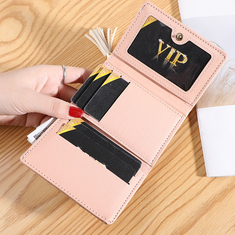 Ví nữ đựng tiền nhiều ngăn 252 khóa bấm chất da retro phong cách thanh lịch