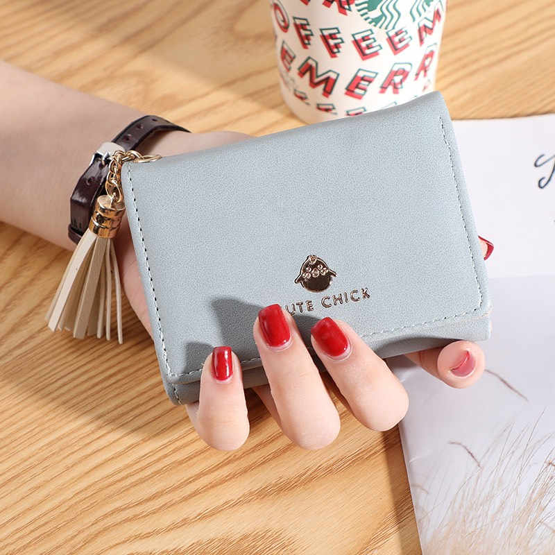 Ví nữ đựng tiền nhiều ngăn 252 khóa bấm chất da retro phong cách thanh lịch