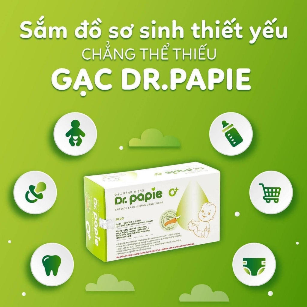 Gạc rơ lưỡi thảo dược Dr. Papie cho bé