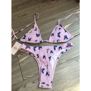 Bikini nhún 2 mảnh bướm xanh (ảnh thật)