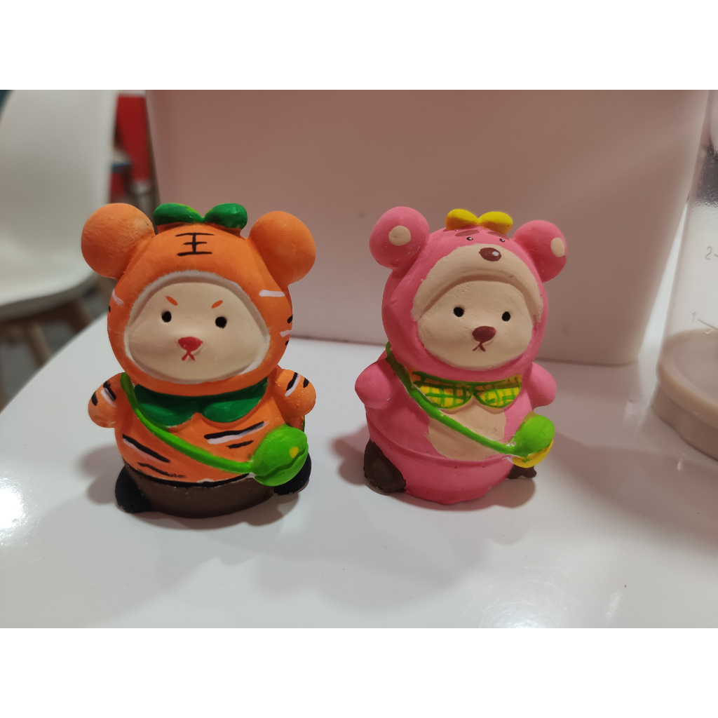 Tượng Thạch Cao Gấu Đeo Túi Size Mini 6cm