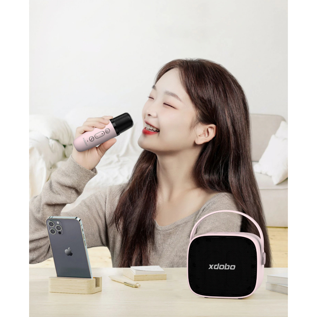 Loa Karaoke Mini Bluetooth 5.0 Xdobo Mini, Công suất 8W hát hay siêu trầm, Pin 2000mAh sử dụng tối đa 5H - Chính hãng