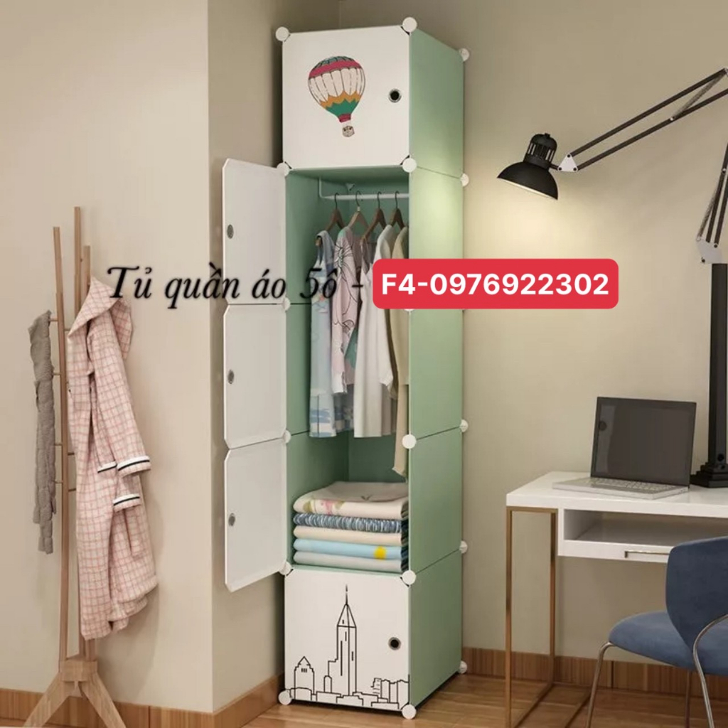 KỆ TỦ NHỰA GHÉP 5 Ô ĐỰNG QUẦN ÁO, GẤU BÔNG, ĐỂ TRANG TRÍ. Tủ lắp cao 185cm rộng 37cm sâu 47cm