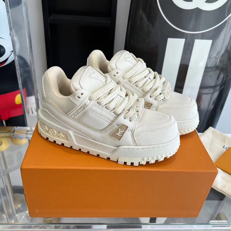 Giày thể thao unisex đế cao phong cách mới LV LouisVuitton cao cấp