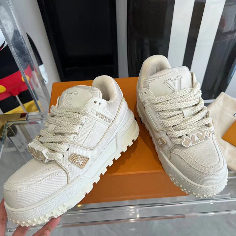 Giày thể thao unisex đế cao phong cách mới LV LouisVuitton cao cấp