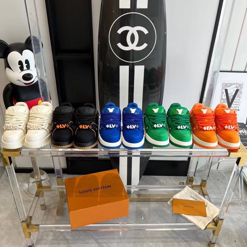 Giày thể thao unisex đế cao phong cách mới LV LouisVuitton cao cấp
