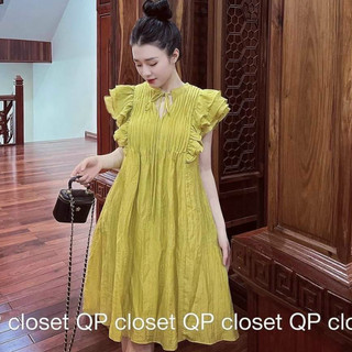 Váy bầu suông Đầm bầu babydoll , váy bầu xinh thiết kế tơ thô babydoll dây cổ tiểu thư cực xinh