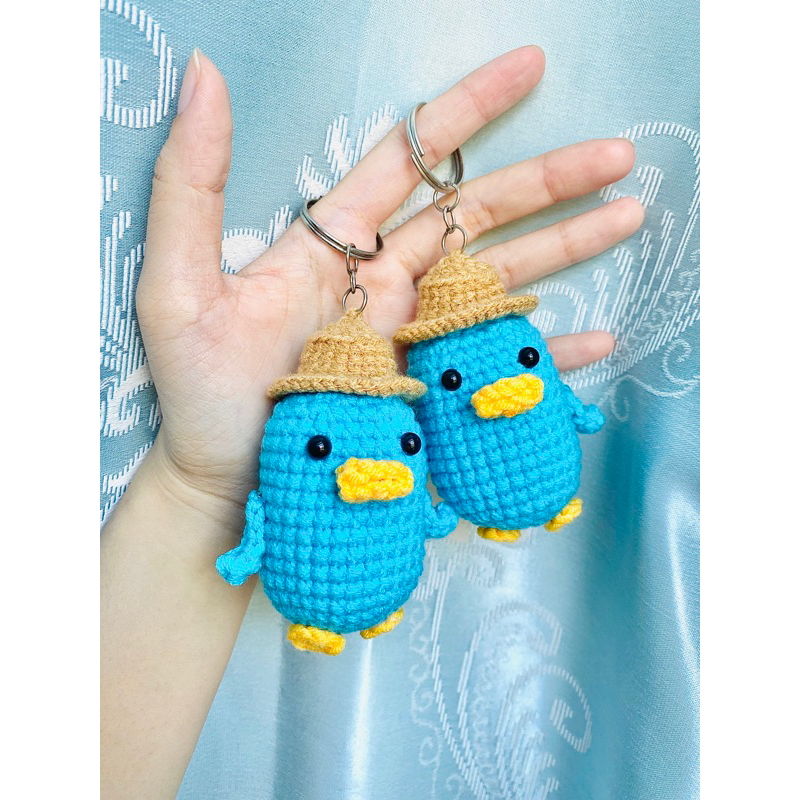 Móc khoá Perry thú mỏ vịt bằng len(hình thật)