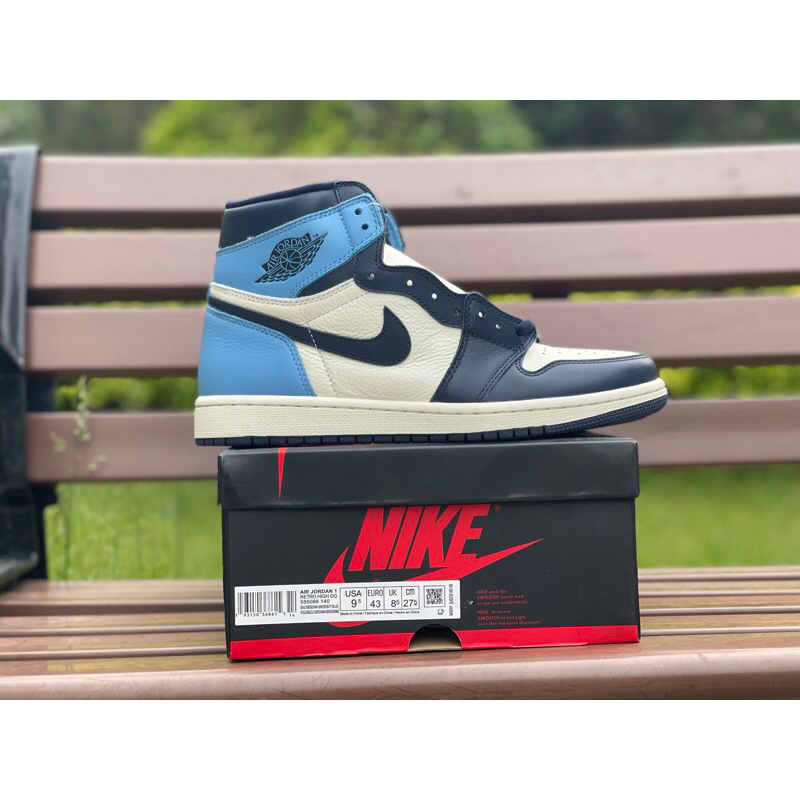 (hàng sẵn)Giày sneaker air jordan1 high retro og"Obsidian”555088-140