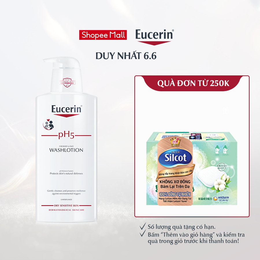 Sữa tắm không mùi cho da nhạy cảm Eucerin pH5 Washlotion Unperfumed 400ml
