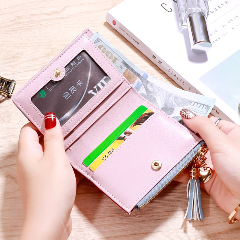 Ví nữ 589 có rua trái tim chất da cao cấp phong cách thanh lịch