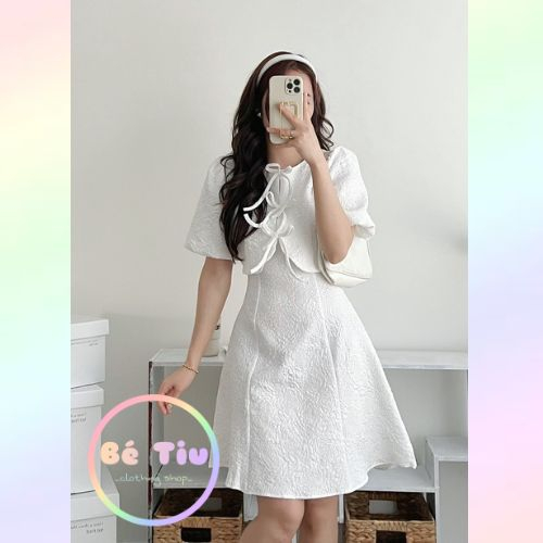 Váy Đầm Xốp Babydoll Tay Phồng Giá Mềm Nữ Tính Đi Chơi Bạn Bè | Bé Tiu Clothing