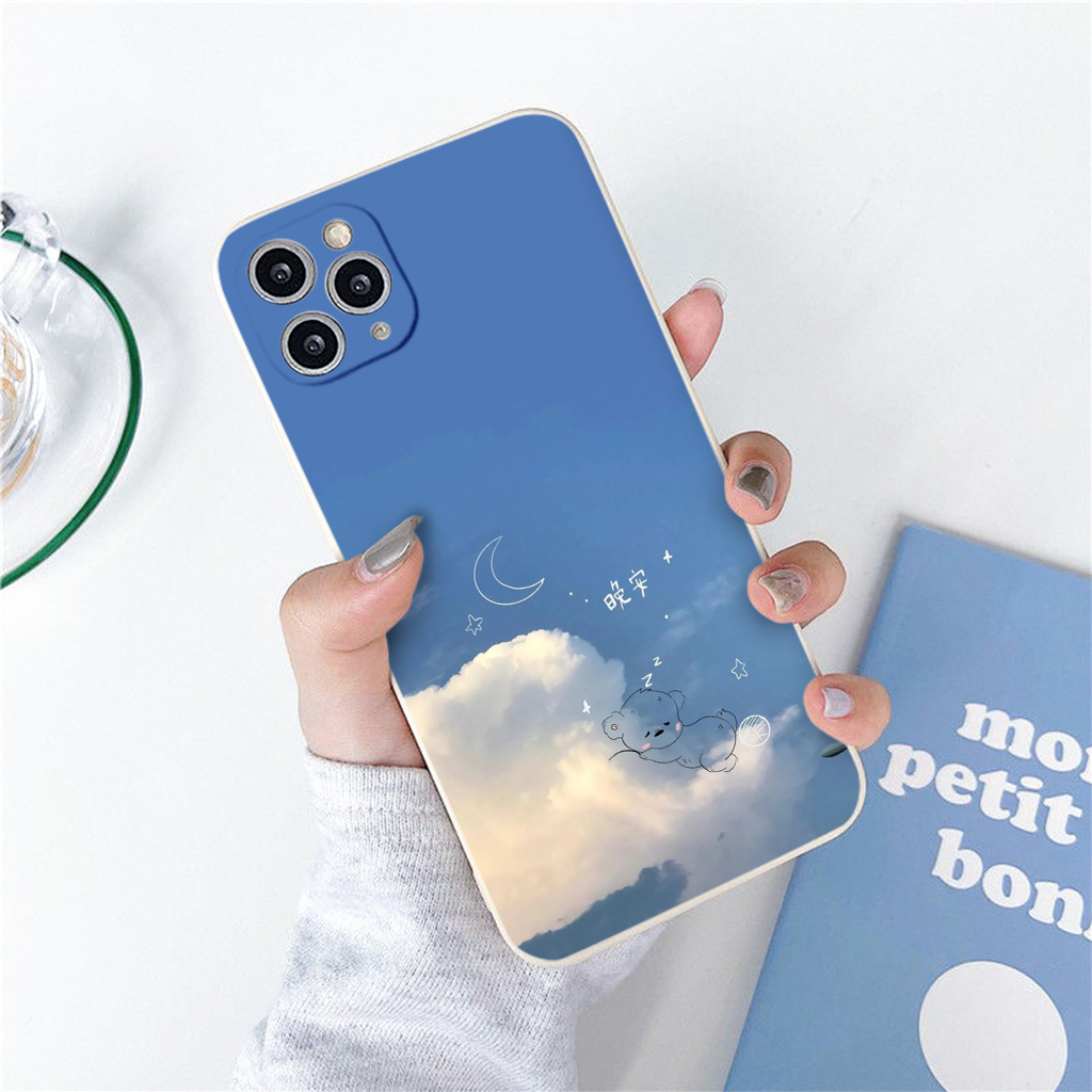 Ốp lưng iphone gấu bé ngủ trên đám mây lớn 14 Pro max 6 7 Plus 8 Plus 11 11 Prm X Xs max 12 Pro 13 14 eh17