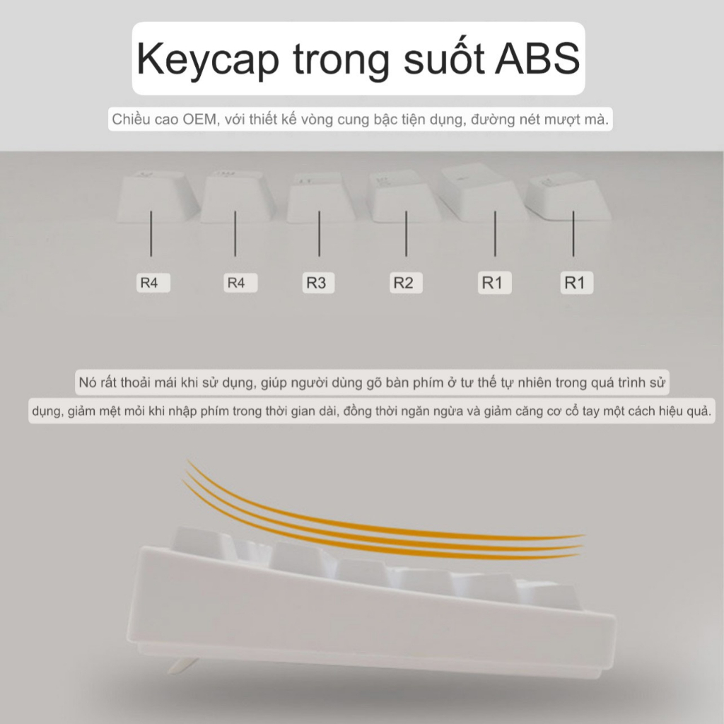 Keycap ABS LED Xuyên Chữ Mix Màu Không Giới Gạn, Dùng Để Gắn Vào Bàn Phím Cơ, Profile OEM, Phù Hợp Mọi Layout