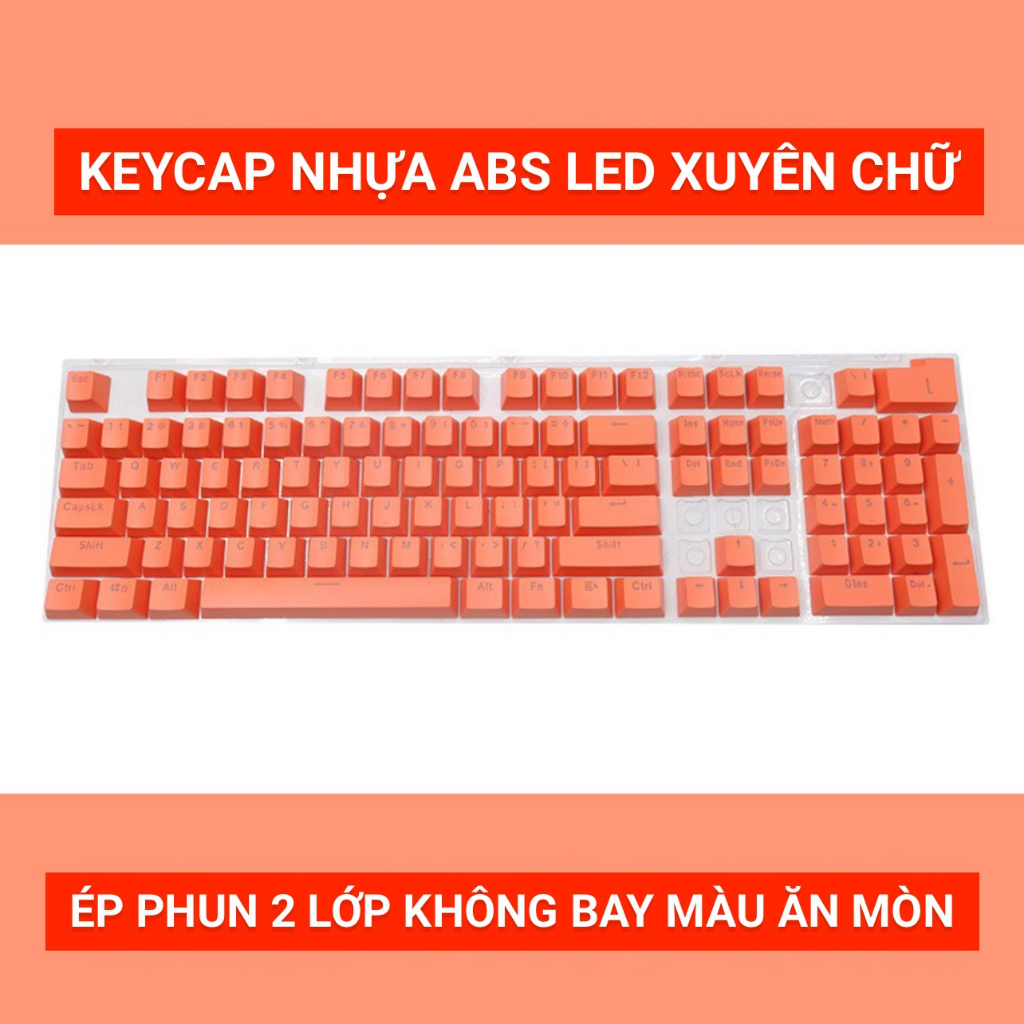 Keycap ABS LED Xuyên Chữ Mix Màu Không Giới Gạn, Dùng Để Gắn Vào Bàn Phím Cơ, Profile OEM, Phù Hợp Mọi Layout