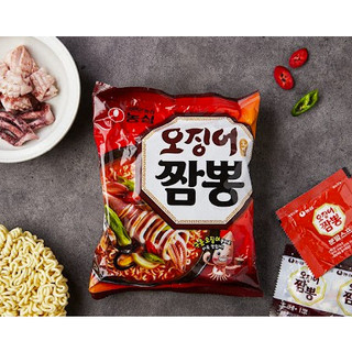 Mì cay Jjamppong Hải Sản Mực 124g -  Mì cay nội địa Nongshim Hàn Quốc (gói lẻ)