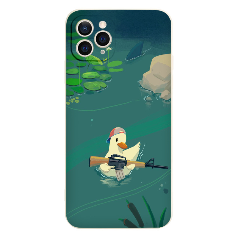 Ốp iphone vịt trắng siêu ngầu bơi lội cho 6 7 8 plus x xs xr 14promax 13 12 11 pro max plus eh37