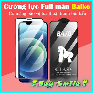 Cường lực full màn baiko cho iphone 12/12pro iphone 12 pro max chống bụi màng loa