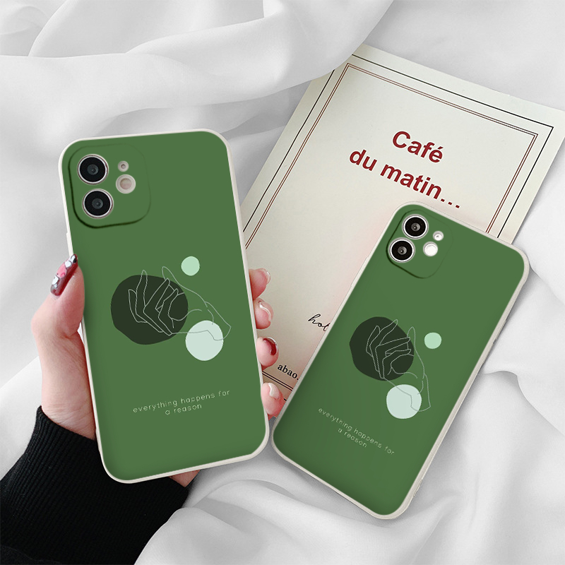 Ốp iphone hình bàn tay trừu tượng nền xanh 7 8 plus 12 Pro max 11 Pro X XS MAX XR 14 13pro prm eh45