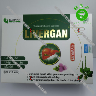 Livergan Tâm Phúc hộp 60 viên - Dùng cho người viêm gan, men gan tăng cao, người mẩn ngứa nổi mề đay