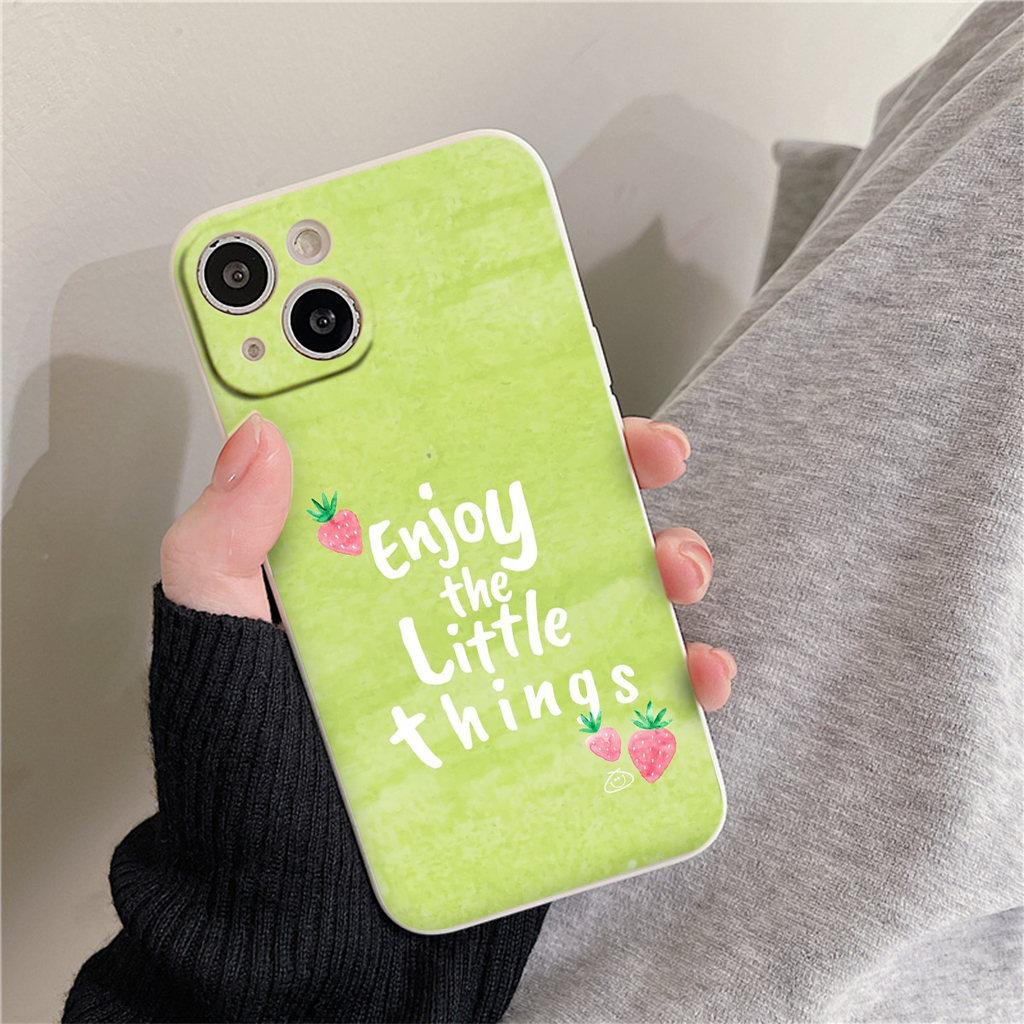 Ốp lưng iphone vuông chống sốc dâu tây nền xanh xinh xẻo 6/6s/7/8/X/XS/11/12/13/14 Pro Plus Max eh53