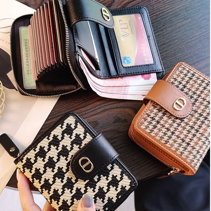 Ví Nữ nhiều ngăn gấp gọn kiểu dáng thanh lịch màu sắc Thổ cẩm 602