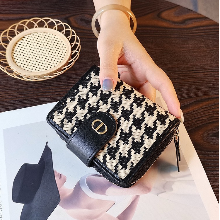 Ví Nữ nhiều ngăn gấp gọn kiểu dáng thanh lịch màu sắc Thổ cẩm 602