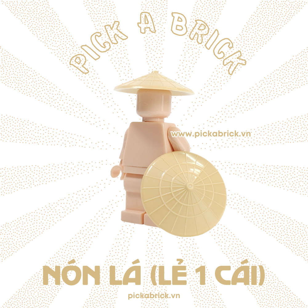 Phụ kiện Nón lá (lẻ 1 cái) - Đồ chơi lắp ráp mô hình gạch MOC mũ nón cho nhân vật Minifigures Palm-leaf conical Hat