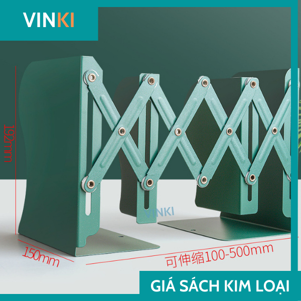 Kệ Sách Kim Loại Để Bàn Đa Năng - Giá sách gấp gọn, có thể gập kéo dài tiện lợi